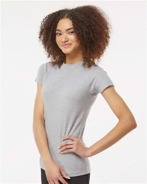 Tultex 213m Women’s Fine Jersey Slim Fit T-shirt - 213 - Heather Grey