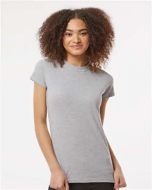 Tultex 213m Women’s Fine Jersey Slim Fit T-shirt - 213 - Heather Grey