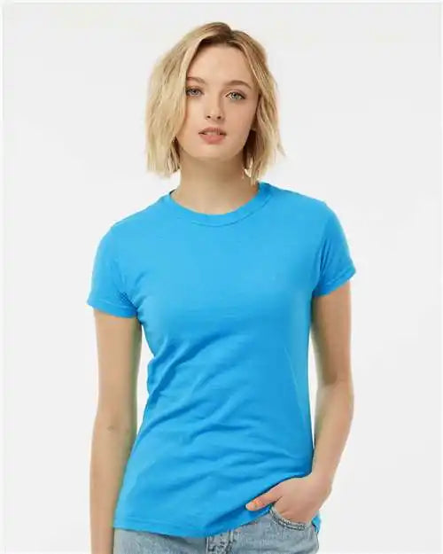 Tultex 213m Women’s Fine Jersey Slim Fit T-shirt - 213 - Turquoise