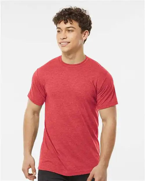 Tultex 241 Poly-rich T-shirt - Heather Red