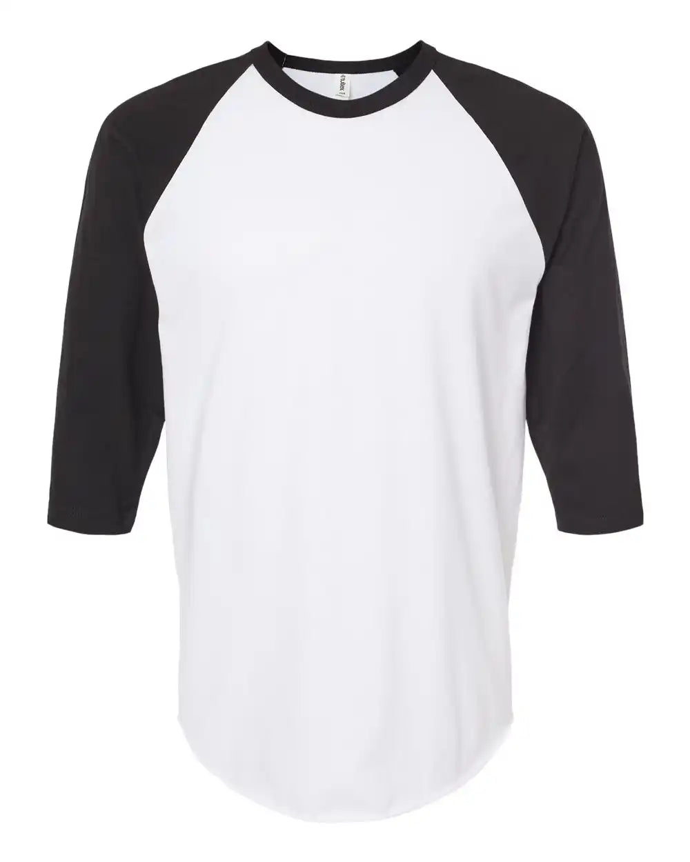Tultex 245 Fine Jersey Raglan T-shirt - White Black - White/ / Xs