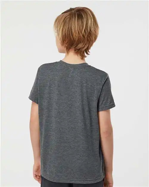Tultex 265 Youth Poly-rich T-shirt - Heather Charcoal