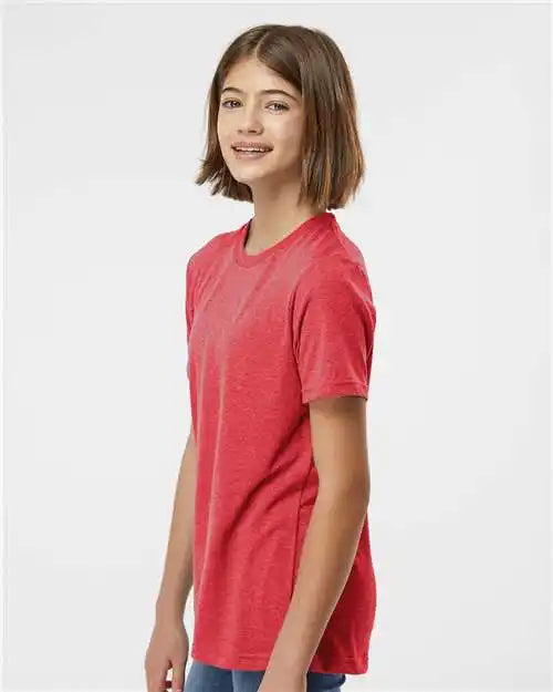 Tultex 265 Youth Poly-rich T-shirt - Heather Red