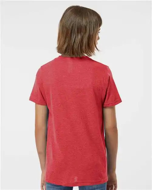 Tultex 265 Youth Poly-rich T-shirt - Heather Red