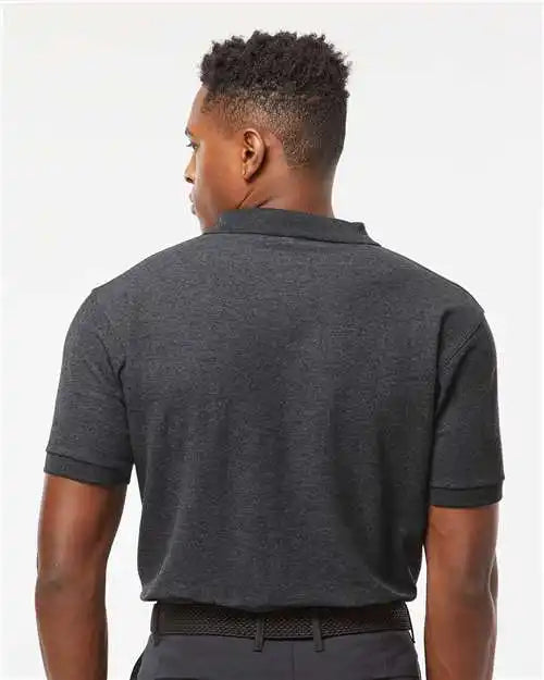 Tultex 400m 50/50 Sport Pique Polo - 400 - Heather Charcoal