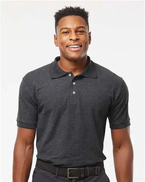 Tultex 400m 50/50 Sport Pique Polo - 400 - Heather Charcoal