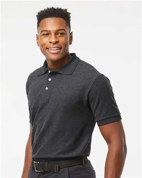 Tultex 400m 50/50 Sport Pique Polo - 400 - Heather Charcoal