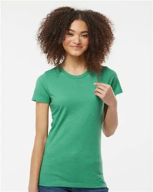 Tultex 542 Women’s Premium Cotton Blend T-shirt - Kelly Heather