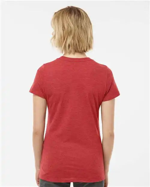 Tultex 542 Women’s Premium Cotton Blend T-shirt - Red Heather