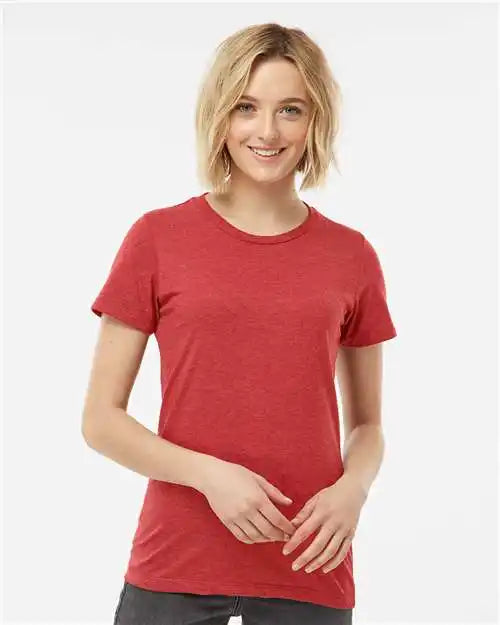 Tultex 542 Women’s Premium Cotton Blend T-shirt - Red Heather
