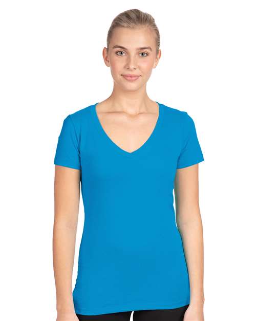 Turquoise Women's Ideal V-Neck T-Shirt - 1540