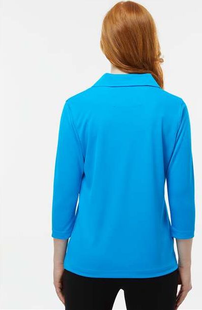 Turquoise Women's Lady Palm Three-Quarter Sleeve Polo - 120