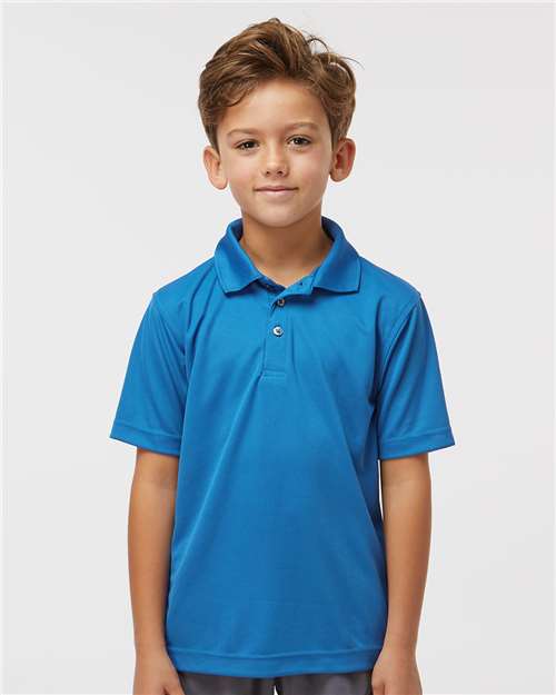Turquoise Youth Saratoga Performance Mini Mesh Polo - 108Y