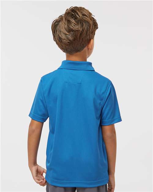 Turquoise Youth Saratoga Performance Mini Mesh Polo - 108Y