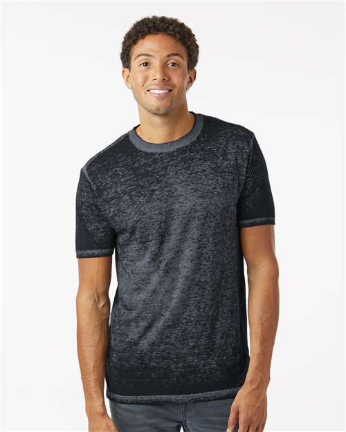 Twilight Black Acid Wash Burnout T-Shirt - 1350