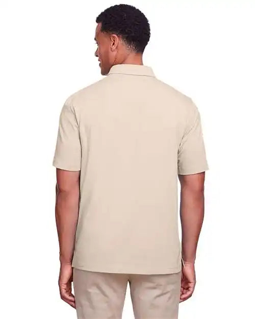 Ultraclub Uc105 Men’s Lakeshore Stretch Cotton Performance Polo - Stone
