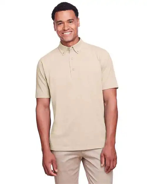 Ultraclub Uc105 Men’s Lakeshore Stretch Cotton Performance Polo - Stone