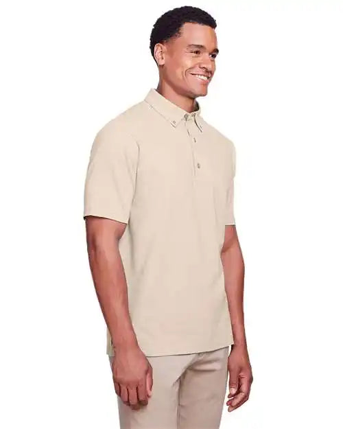 Ultraclub Uc105 Men’s Lakeshore Stretch Cotton Performance Polo - Stone