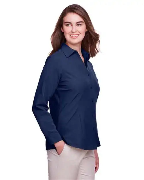 Ultraclub Uc500w Women’s Bradley Performance Woven Shirt - Navy