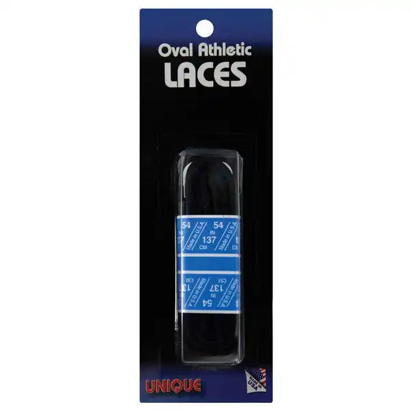 Unique Oval Athletic Shoelaces (black) - Black