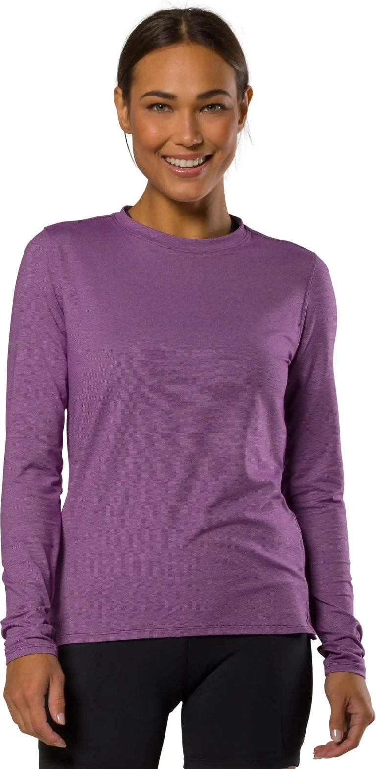 Nathan Sports Ns50120 Wm’s Dash Long Sleeve - Plum Stripe - Stripe / Xs