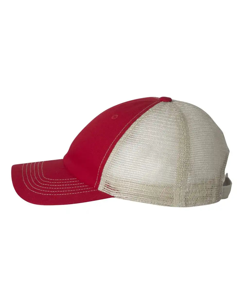 Valucap 3100s Contrast-stitch Mesh-back Cap - 3100 - Red Stone - Red/ / Adjustable