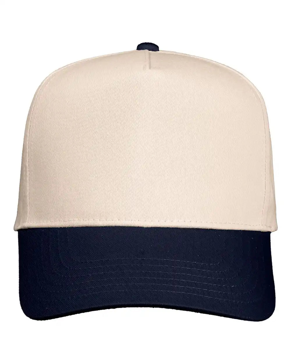 Valucap 8869 Five-panel Twill Cap - Natural Navy - Natural/ / Adjustable