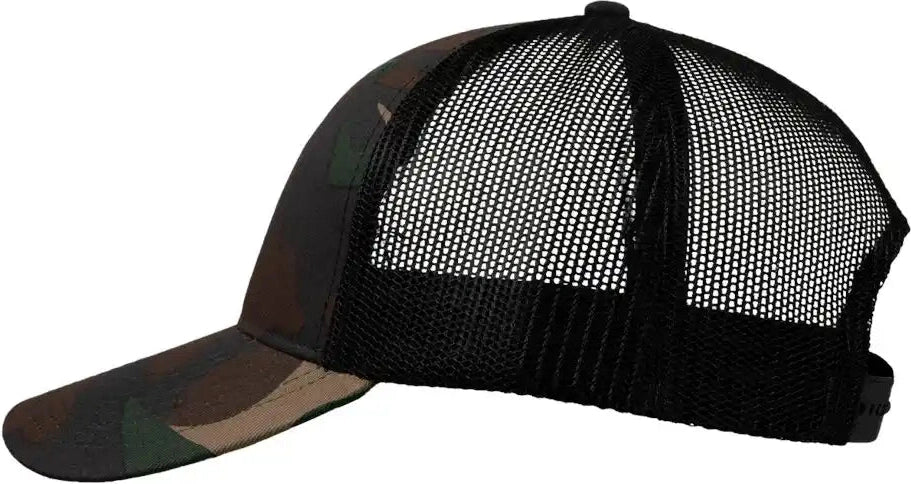 Valucap Vc400 Mesh-back Twill Trucker Cap - Camo Black - Camo/ / Adjustable