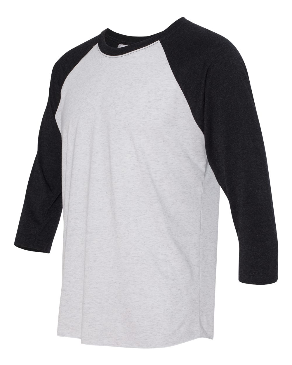 Vintage Black Sleeves/ Heather White Body Triblend Three-Quarter Raglan T-Shirt - 6051