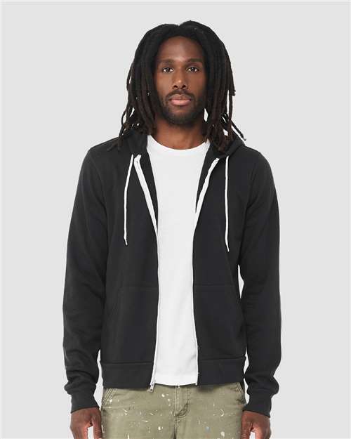 Vintage Black Sponge Fleece Full-Zip Hoodie - 3739
