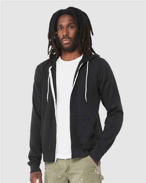 Vintage Black Sponge Fleece Full-Zip Hoodie - 3739