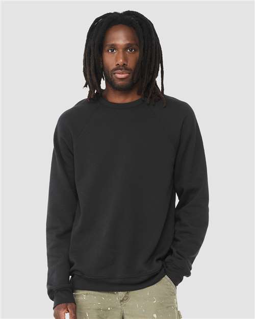 Vintage Black Sponge Fleece Raglan Crewneck Sweatshirt - 3901