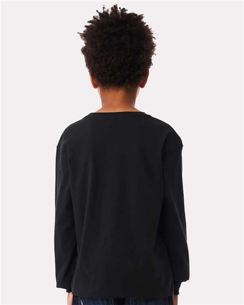 Vintage Black Youth 6oz. Heavyweight Long Sleeve Tee - 3511Y
