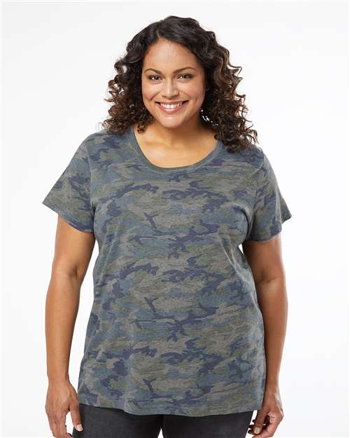 Vintage Camo Curvy Collection Women's Fine Jersey Tee - 3816