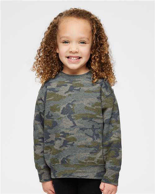 Vintage Camo Toddler Fleece Crewneck Sweatshirt - 3317