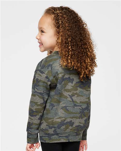 Vintage Camo Toddler Fleece Crewneck Sweatshirt - 3317