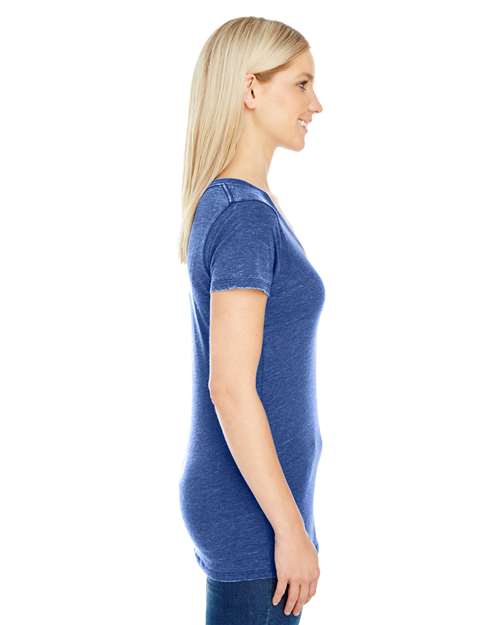 Vintage Navy Women's Vintage Dye V-Neck T-Shirt - 208B