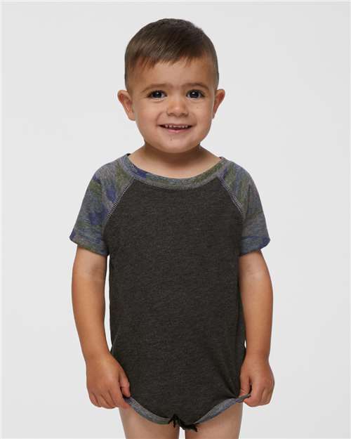 Vintage Smoke/ Vintage Camo Infant Baseball Fine Jersey Bodysuit - 4430