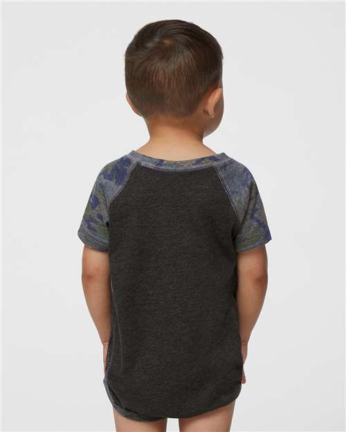 Vintage Smoke/ Vintage Camo Infant Baseball Fine Jersey Bodysuit - 4430