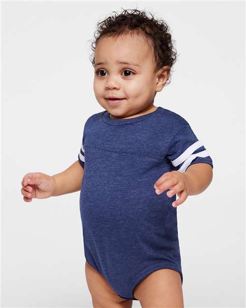 Vintage True Navy/ Blended White Infant Football Fine Jersey Bodysuit - 4437