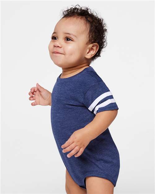 Vintage True Navy/ Blended White Infant Football Fine Jersey Bodysuit - 4437