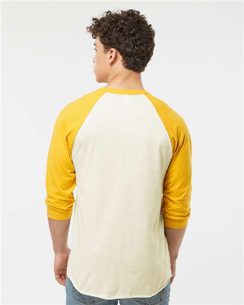 Vintage White/ Mellow Yellow Fine Jersey Raglan T-Shirt - 245