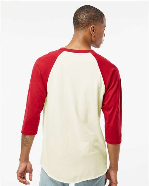 Vintage White/ Rio Red Fine Jersey Raglan T-Shirt - 245