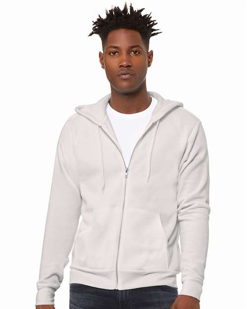 Vintage White Sponge Fleece Full-Zip Hoodie - 3739