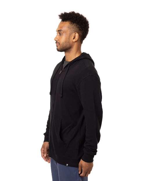 Washed Black Hemp Hero Full-Zip Hooded Sweatshirt - ec5980