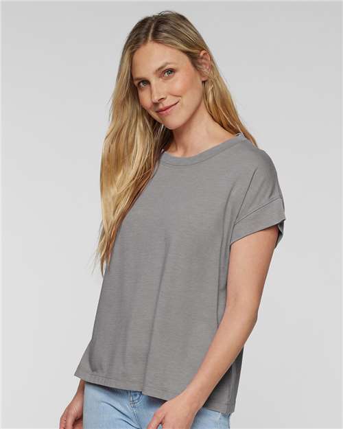 Washed Grey Women's Relaxed Vintage Wash Tee - 3502