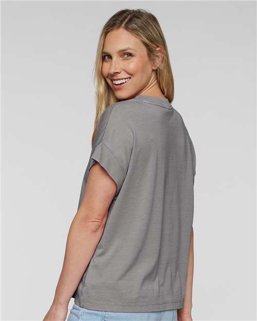 Washed Grey Women's Relaxed Vintage Wash Tee - 3502