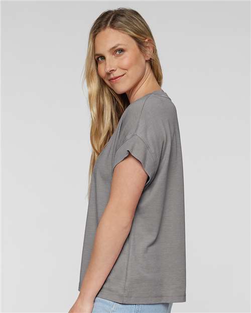 Washed Grey Women's Relaxed Vintage Wash Tee - 3502