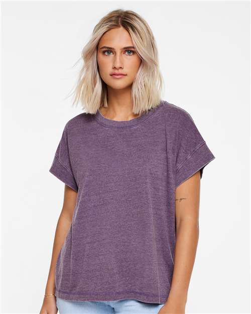 Washed Plum Women's Relaxed Vintage Wash Tee - 3502