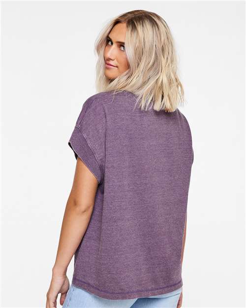 Washed Plum Women's Relaxed Vintage Wash Tee - 3502